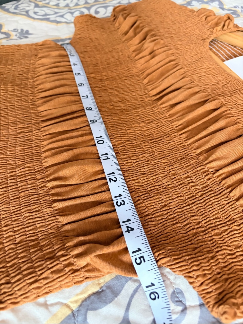 NWT Loma Smocked Peplum Top & Wide Leg Pants Set, Rust, Size Large - Picture 10 of 14